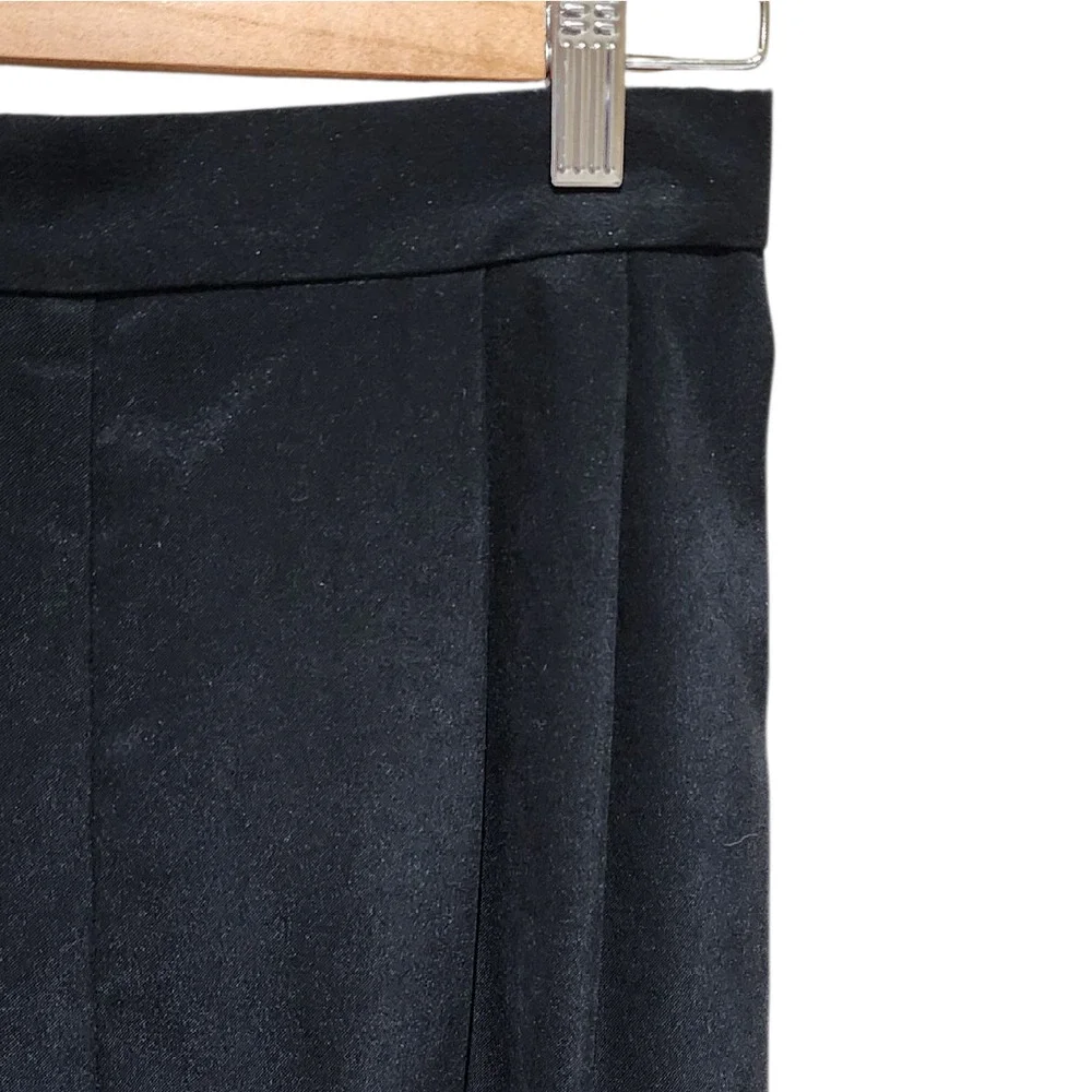 Vintage Pants Pleated Brushed Black High Waist - Picture 2 of 6